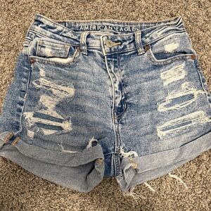 American Eagle Outfitters Ripped Blue Jean Shorts